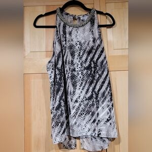 Jennifer Lopez Animal Print Flowy Top Size XL NWT